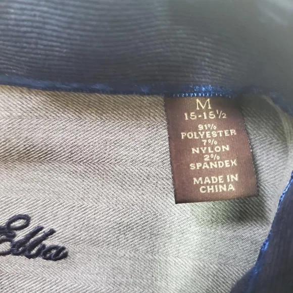 Tasso Elba Corduroy Navy Blue Button Down Medium Shirt - Picture 5 of 8